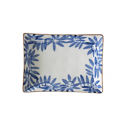 Assiette rectangulaire en céramique Minoyaki