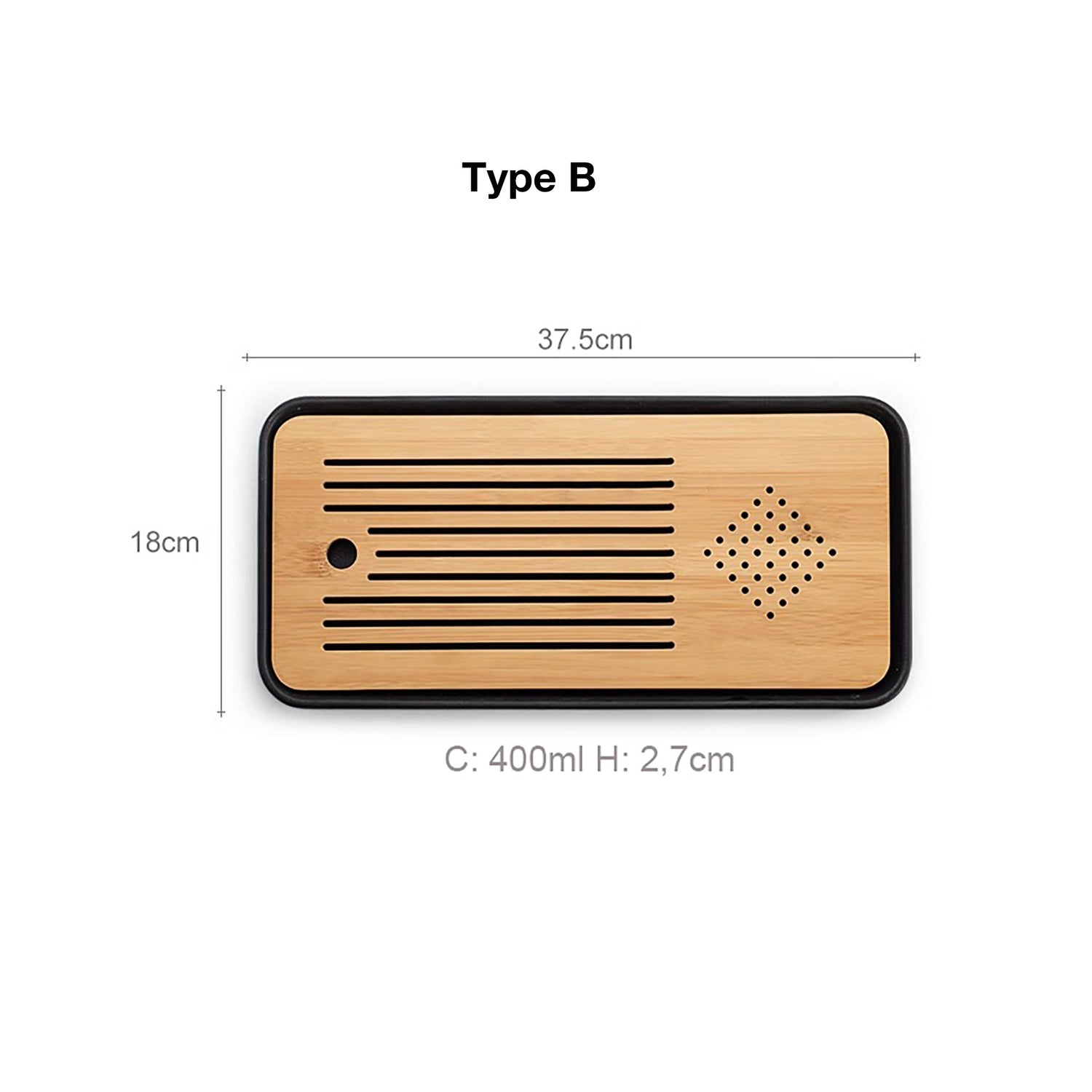 Plateau du thé en bambou avec réservoir d&