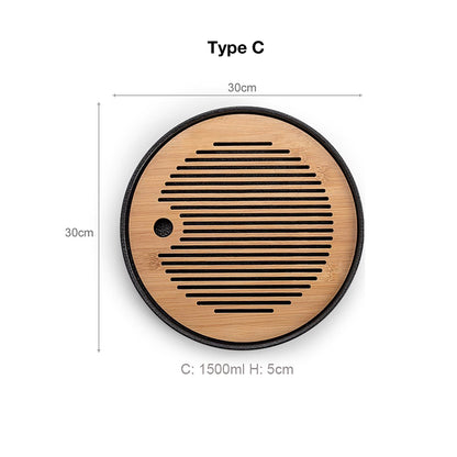 Plateau du thé en bambou avec réservoir d&
