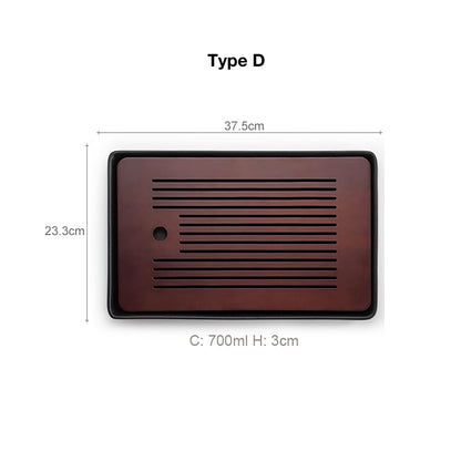 Plateau du thé en bambou avec réservoir d&