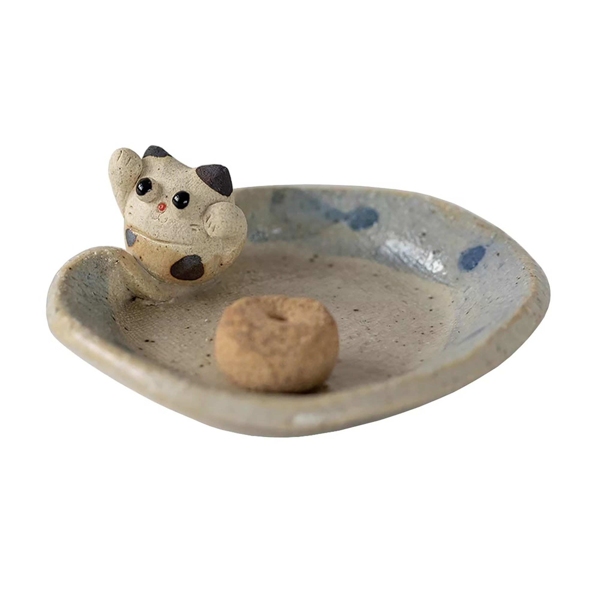 Porte-encens en céramique artisanale Setoyaki