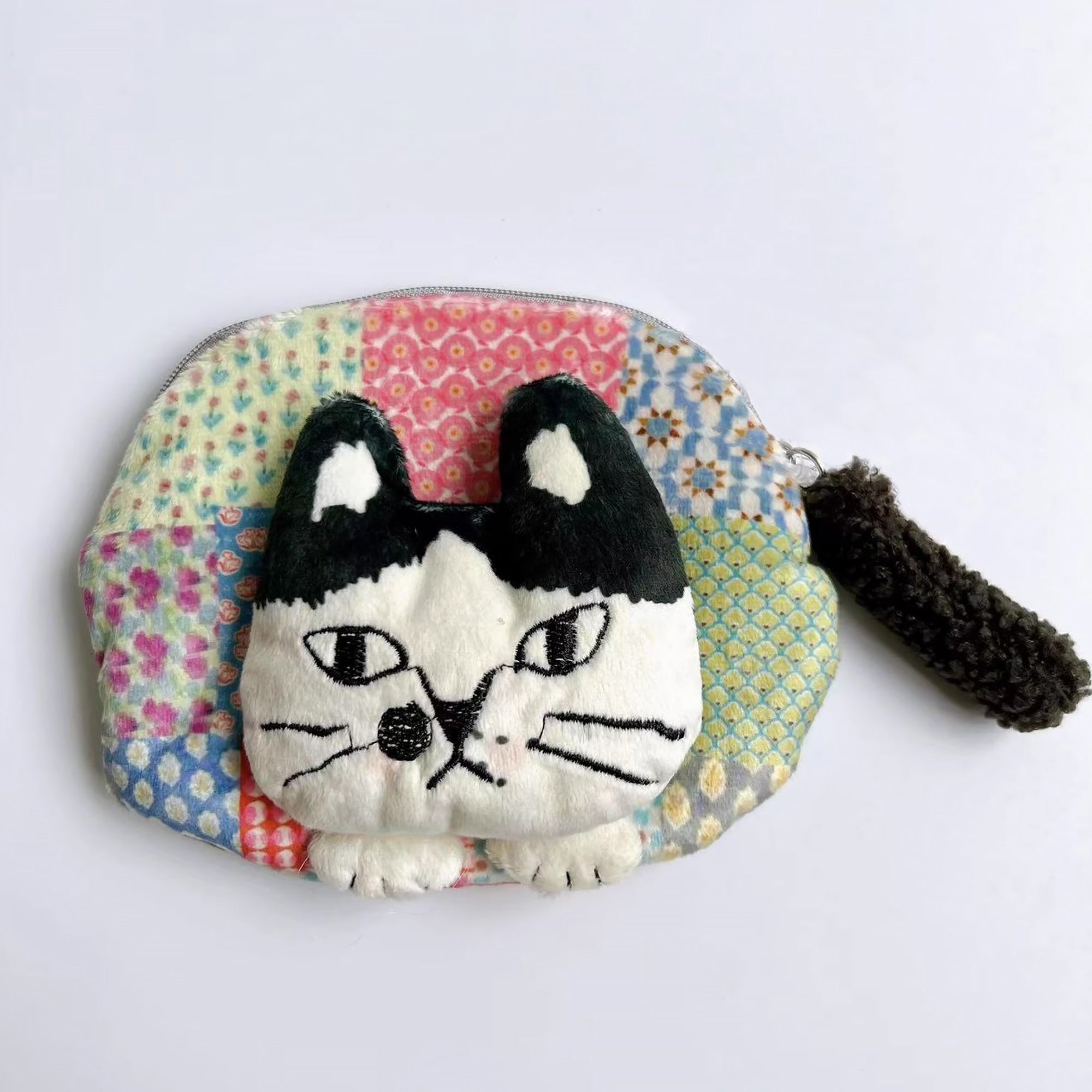 Porte-monnaie chat en peluche Kusuguru