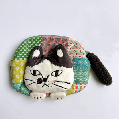 Porte-monnaie chat en peluche Kusuguru