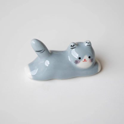 Repose-baguettes en céramique en forme de chat