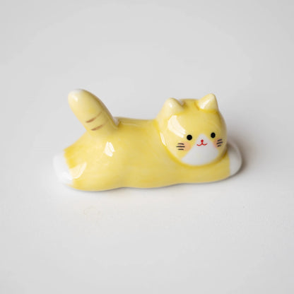 Repose-baguettes en céramique en forme de chat
