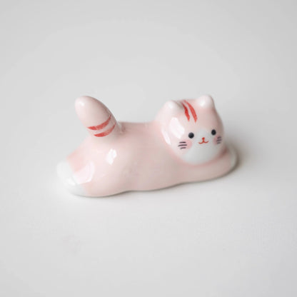 Repose-baguettes en céramique en forme de chat