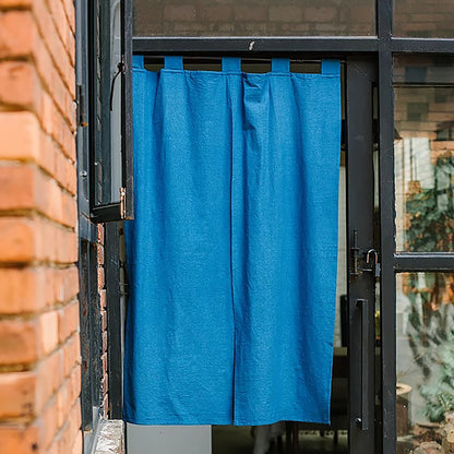 Rideau fendu en lin et coton avec teinture végétale artisanale