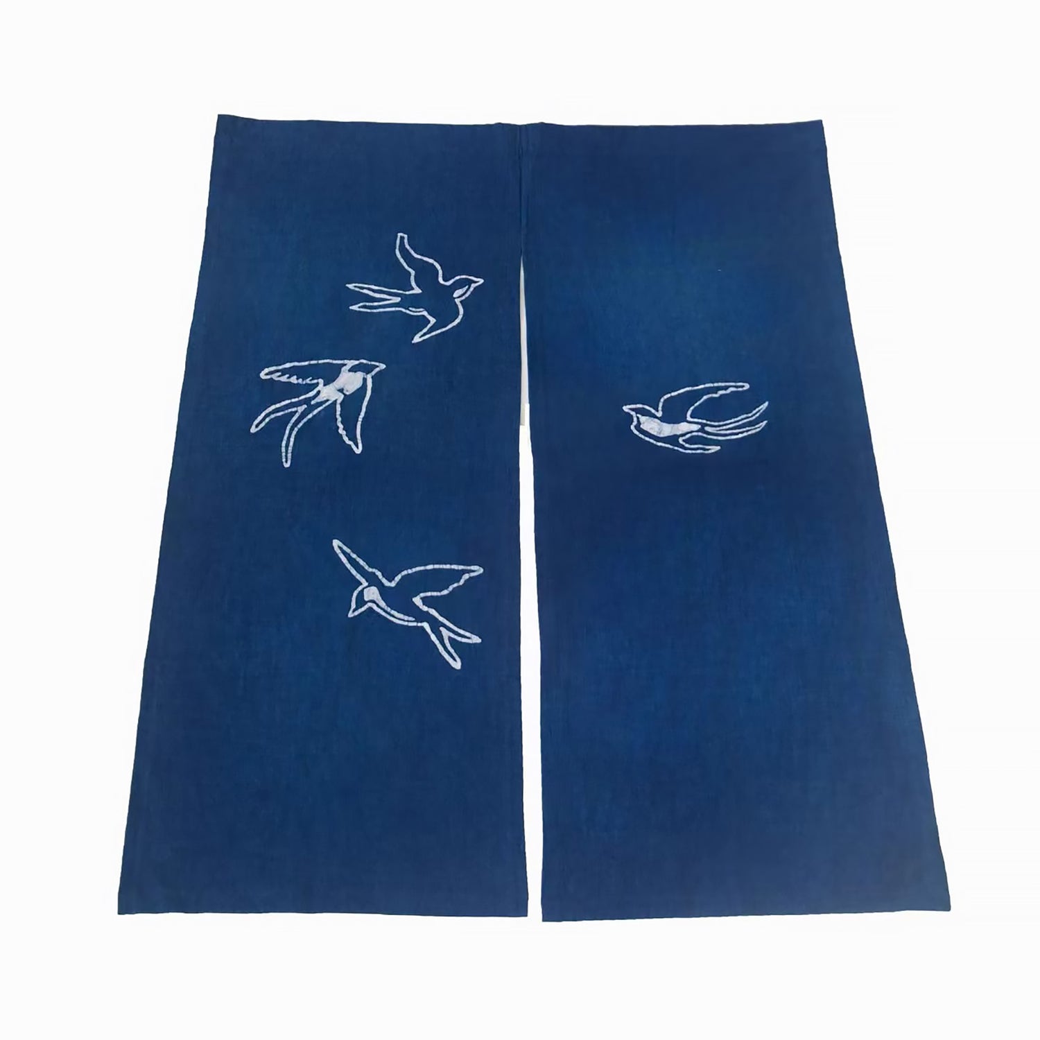 Rideau japonais en lin et coton avec teinture artisanale indigo