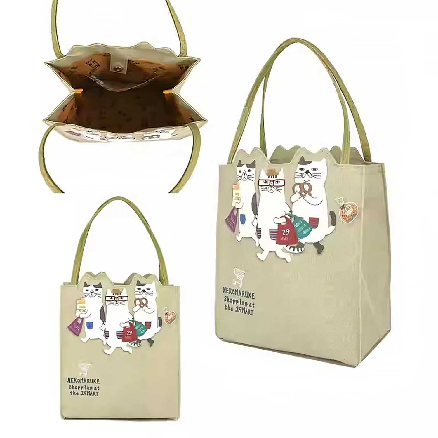 Sac cabas Kusuguru avec chat brodé 