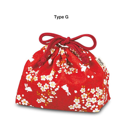 Sac de bento en coton à motif floral par Hakoya