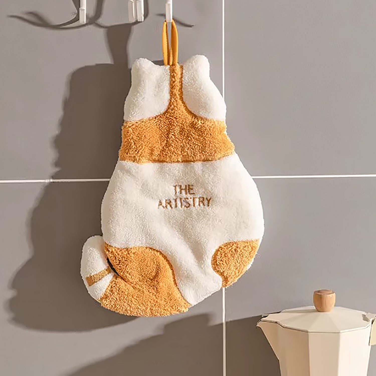 Serviette en polaire corail motif dos de chat
