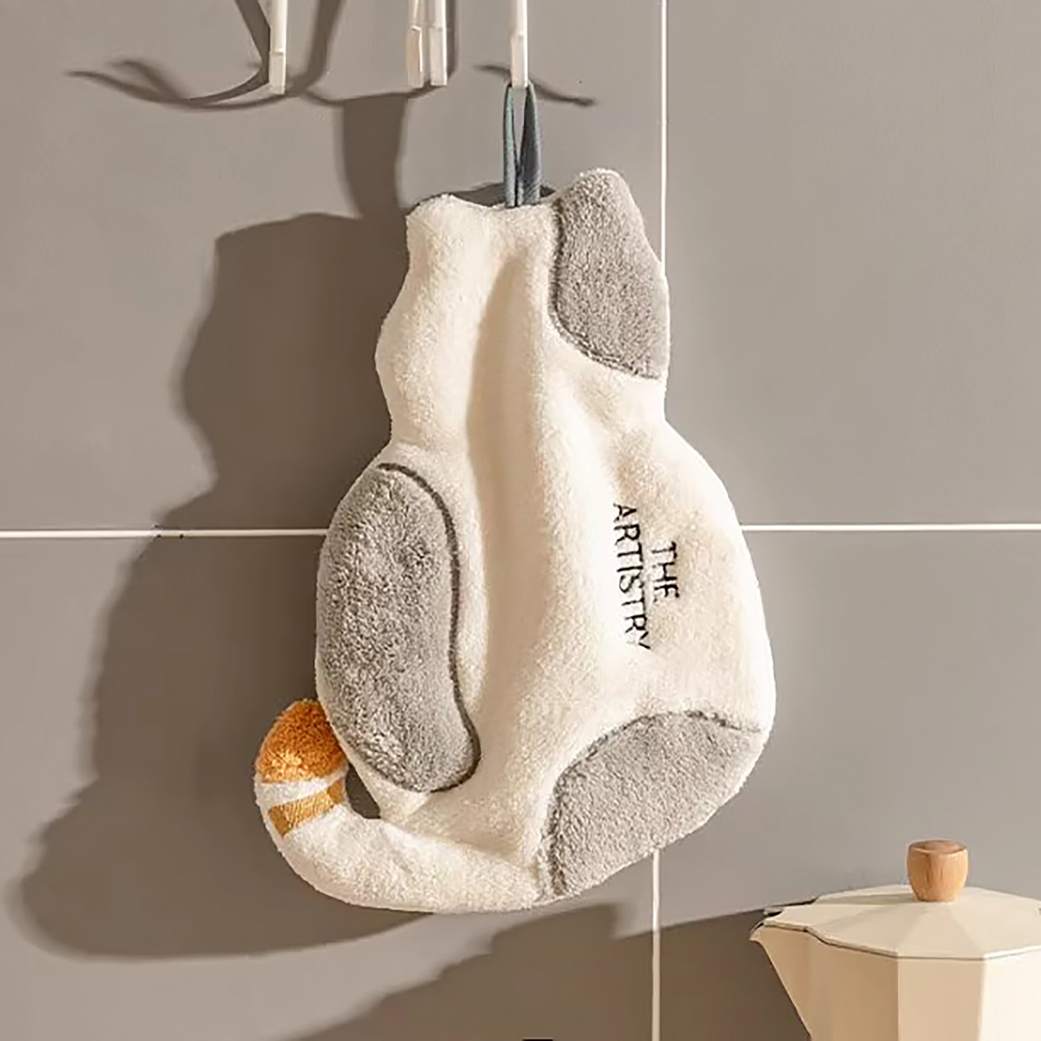 Serviette en polaire corail motif dos de chat