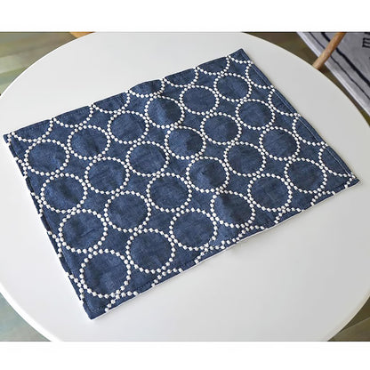 Serviette de table brodée en lin et coton lavé 