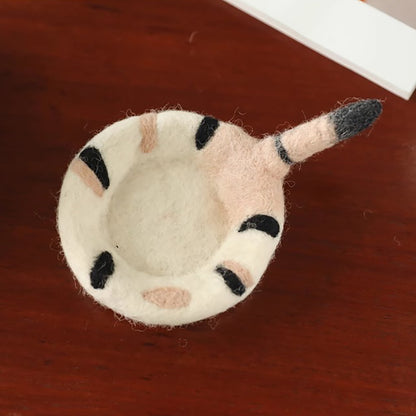 Dessous de verre en feutre de laine avec motif queue de chat