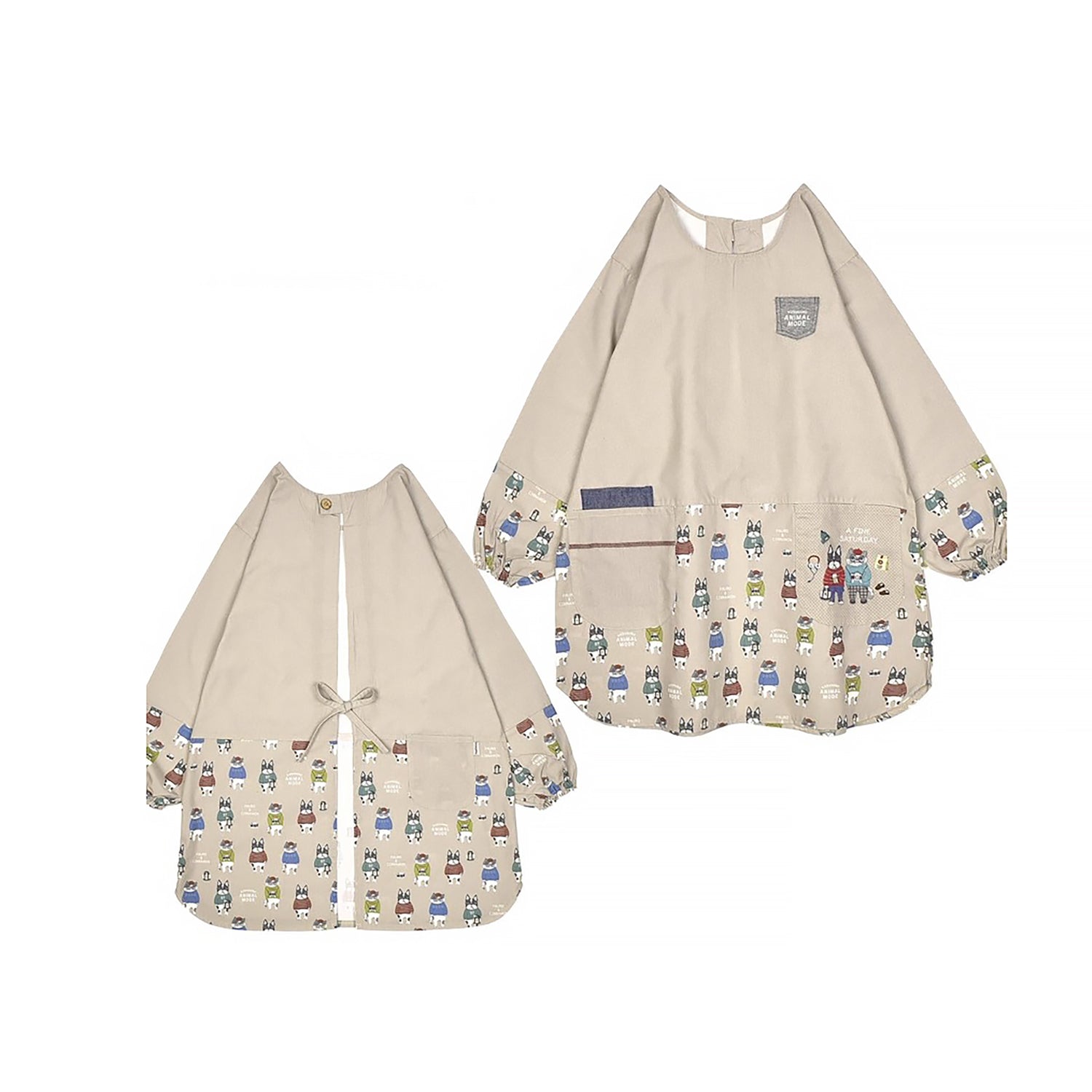 Tablier Kusuguru japonais avec mignon motif chien