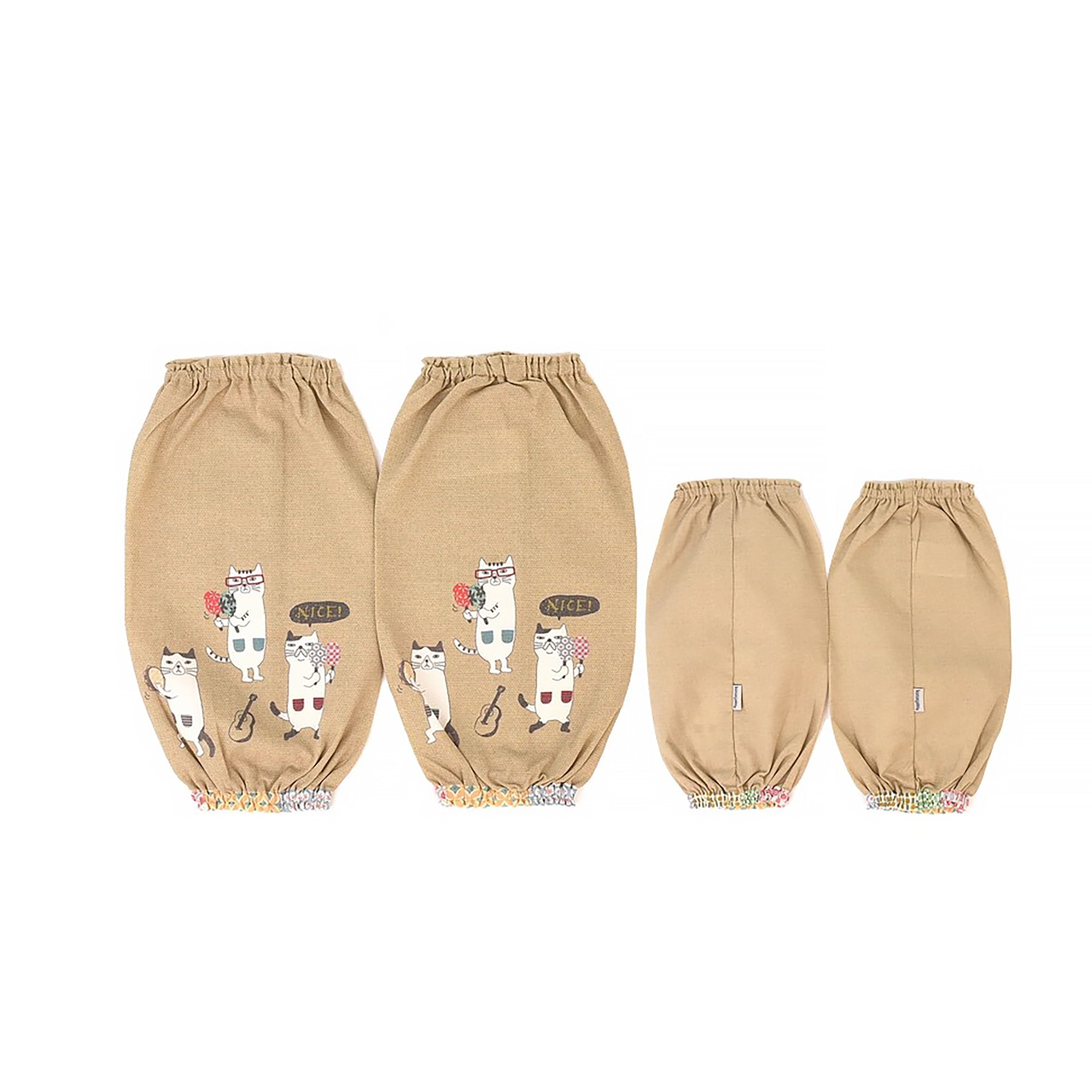 Tablier et manchette Kusuguru avec motif chat brodé