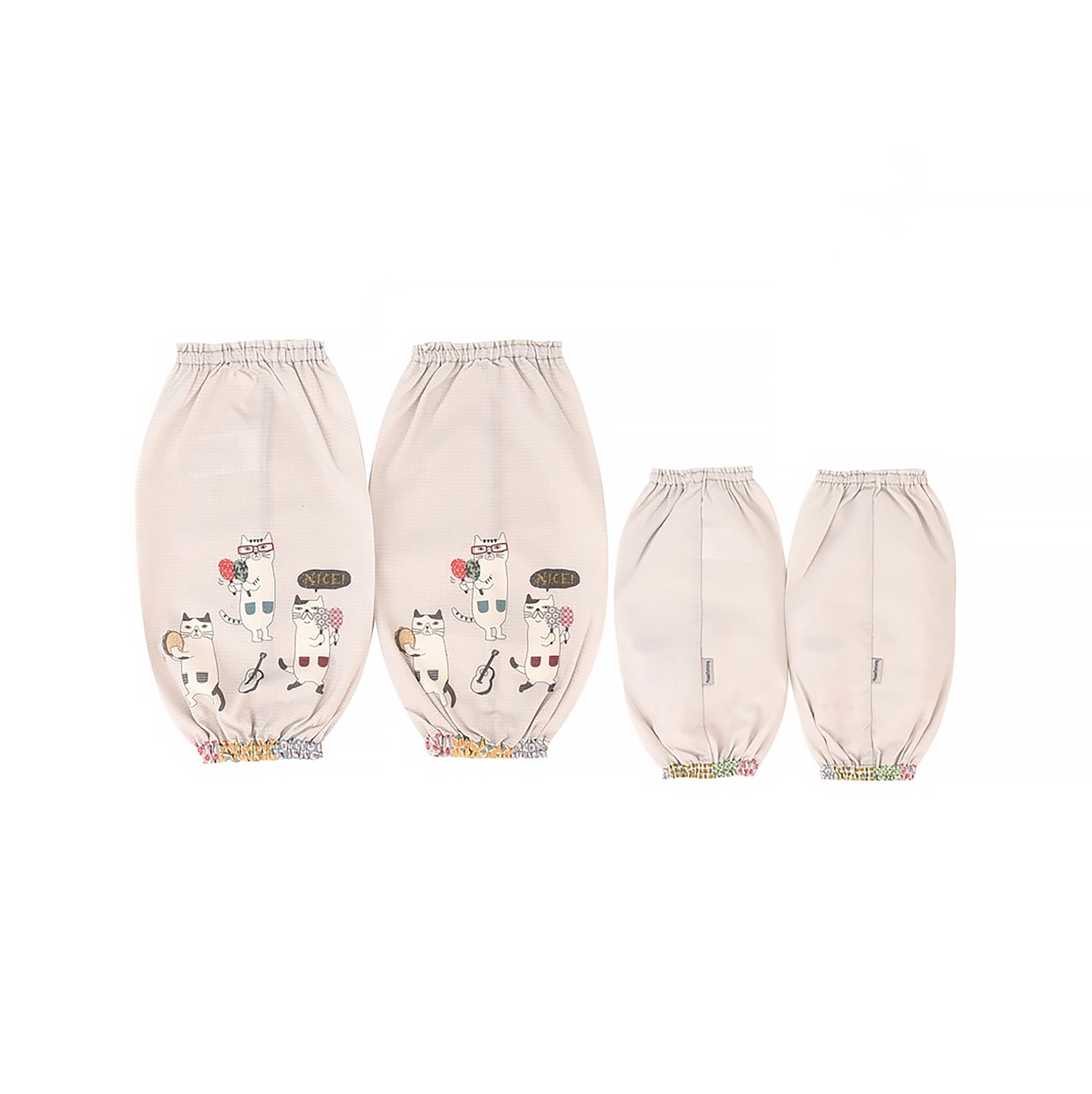 Tablier et manchette Kusuguru avec motif chat brodé