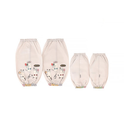 Tablier et manchette Kusuguru avec motif chat brodé