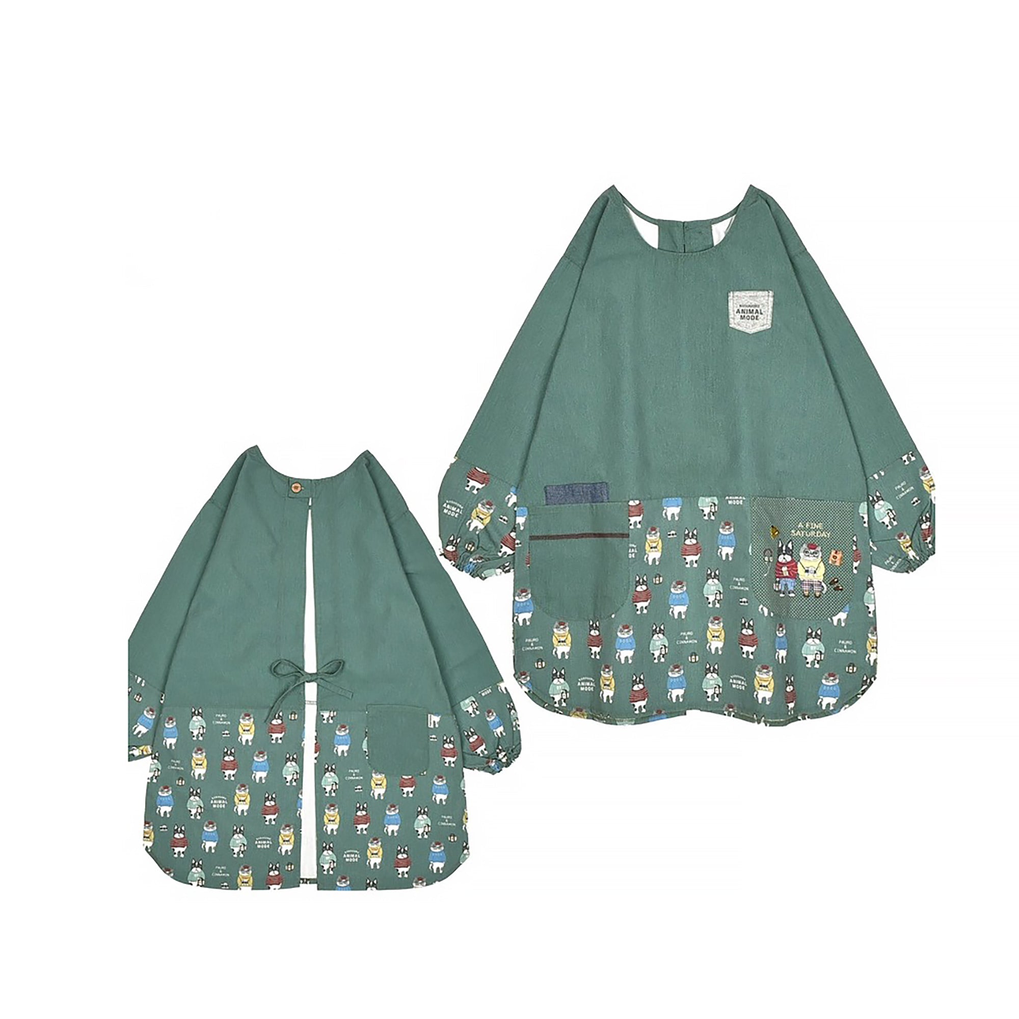 Tablier Kusuguru japonais avec mignon motif chien