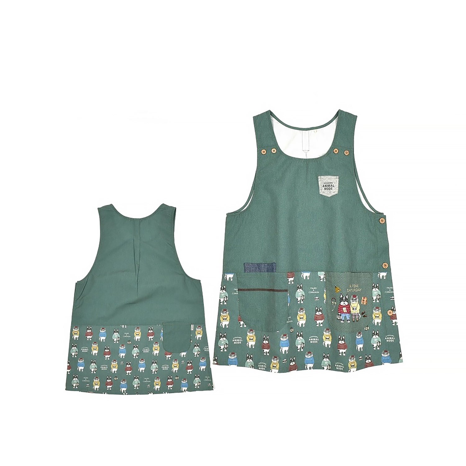 Tablier Kusuguru japonais avec mignon motif chien