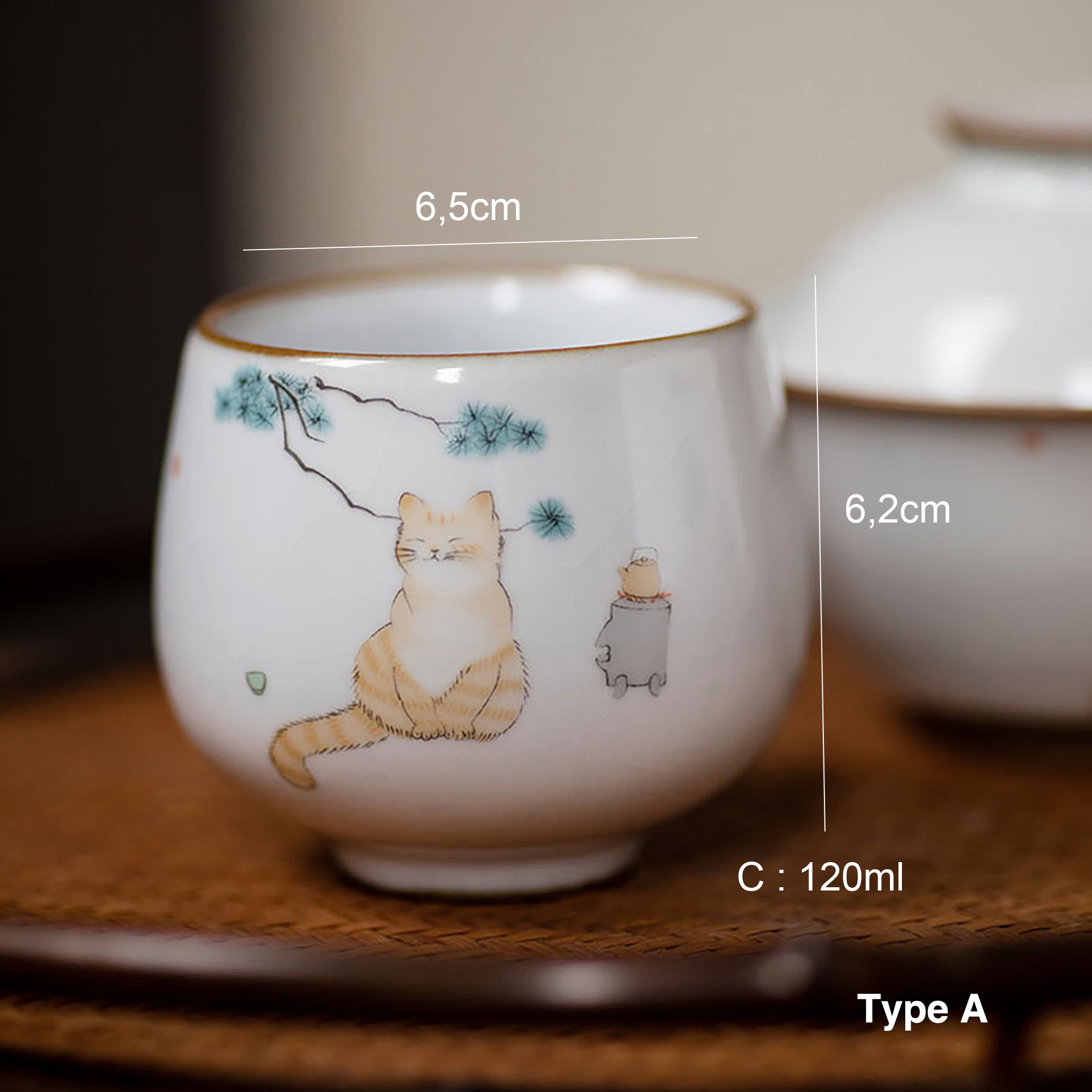 Tasse à thé de maître en porcelaine Ru 