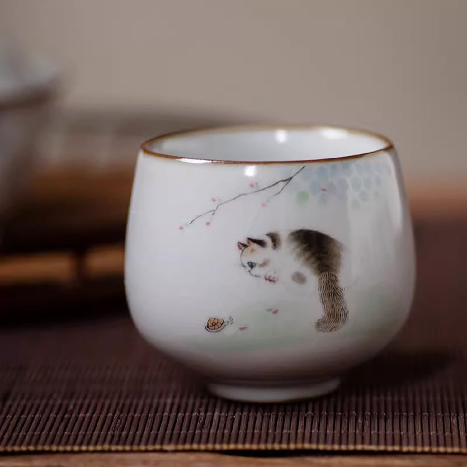 Tasse à thé de maître en porcelaine Ru