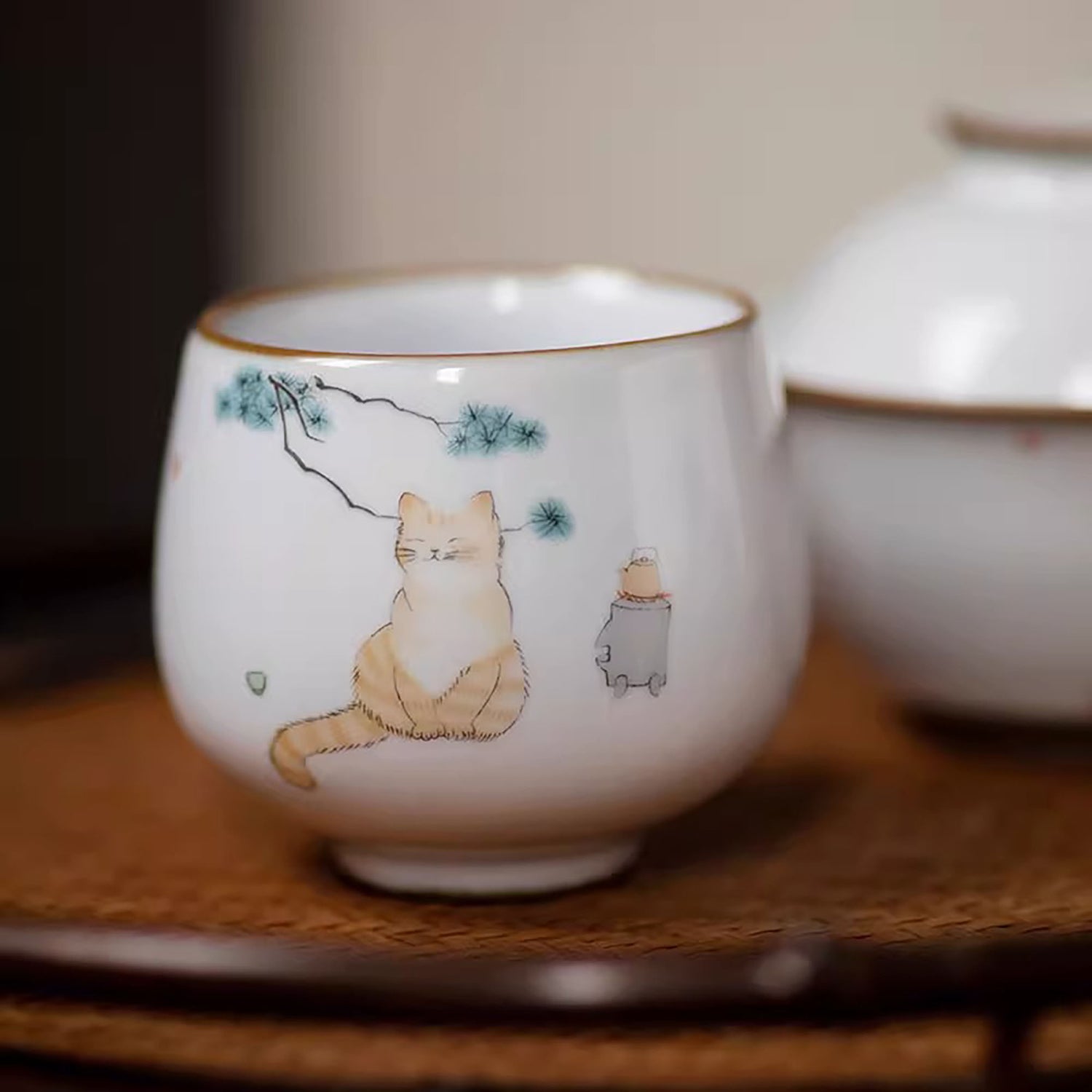 Tasse à thé de maître en porcelaine Ru