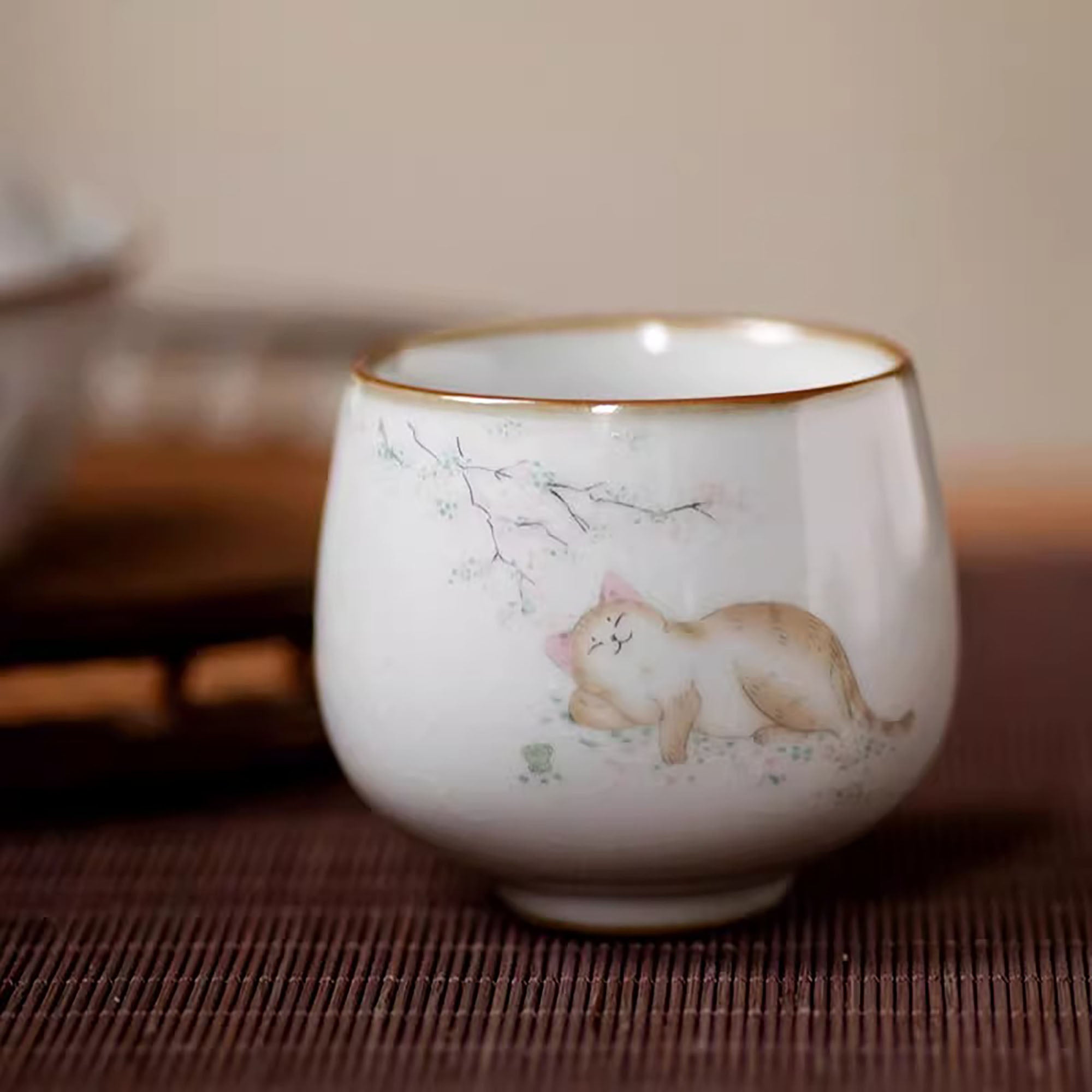 Tasse à thé de maître en porcelaine Ru