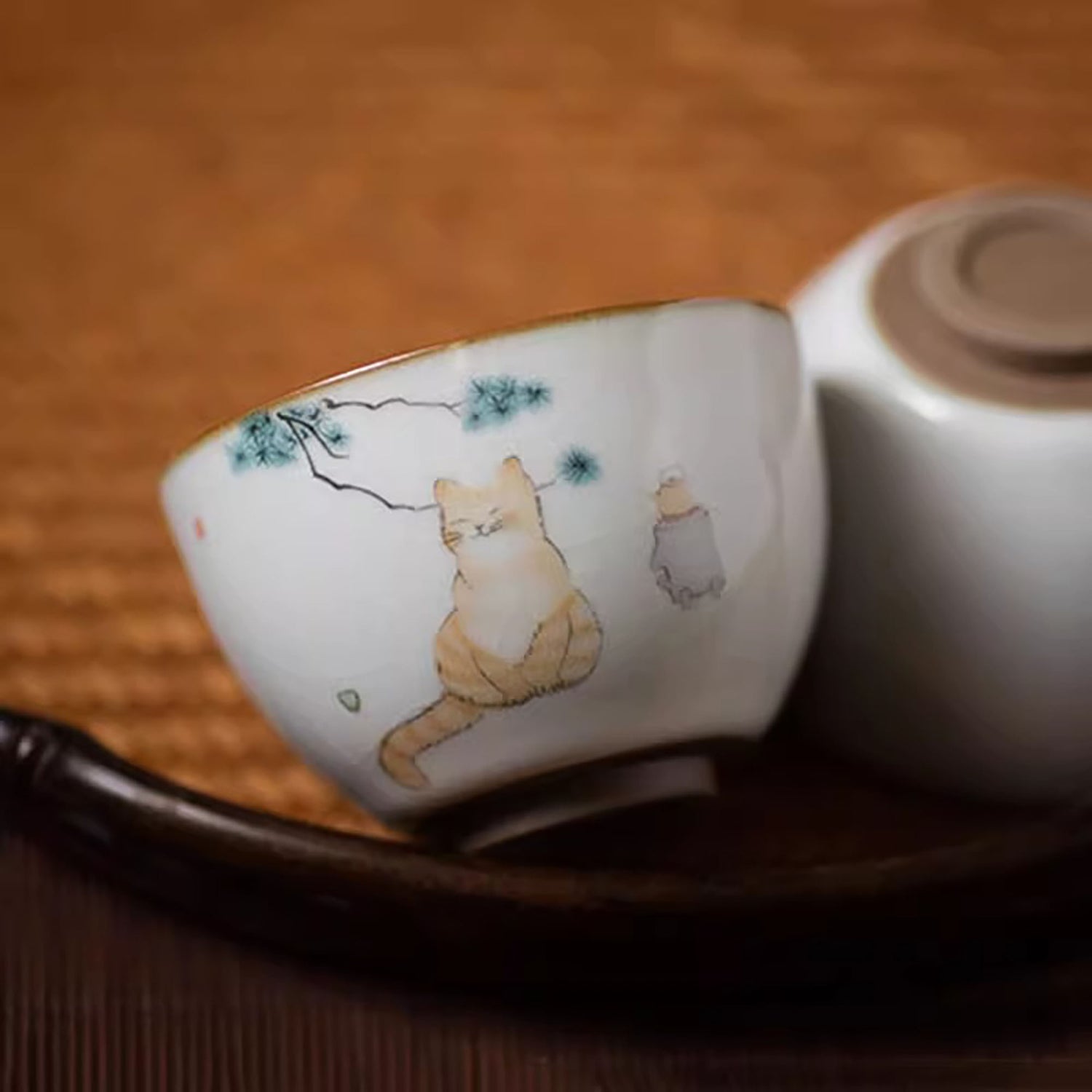 Tasse à thé de maître en porcelaine Ru