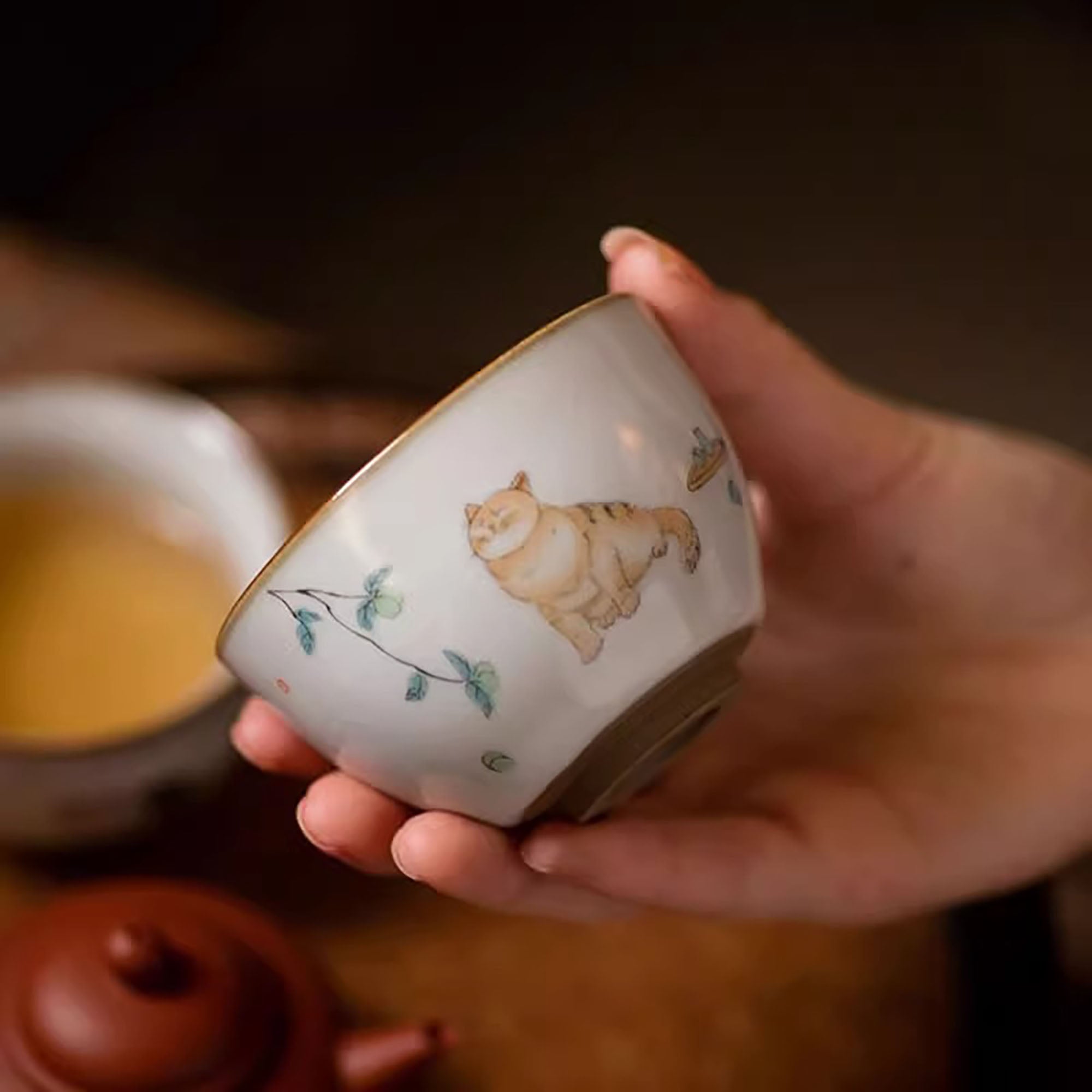 Tasse à thé de maître en porcelaine Ru