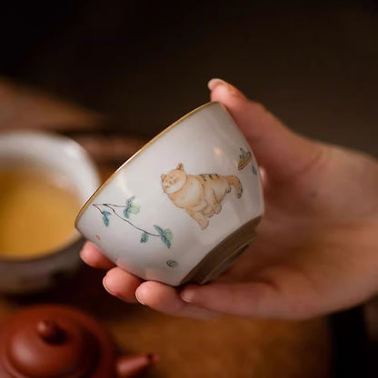 Tasse à thé de maître en porcelaine Ru