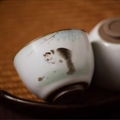 Tasse à thé de maître en porcelaine Ru