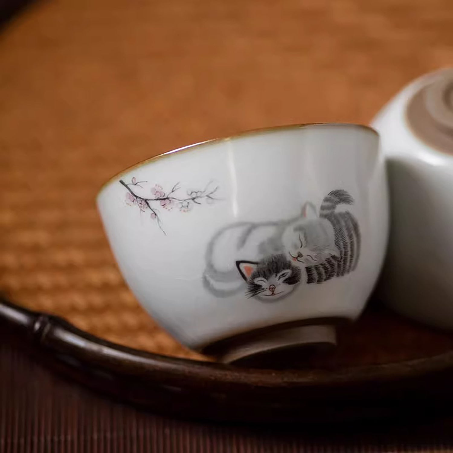 Tasse à thé de maître en porcelaine Ru