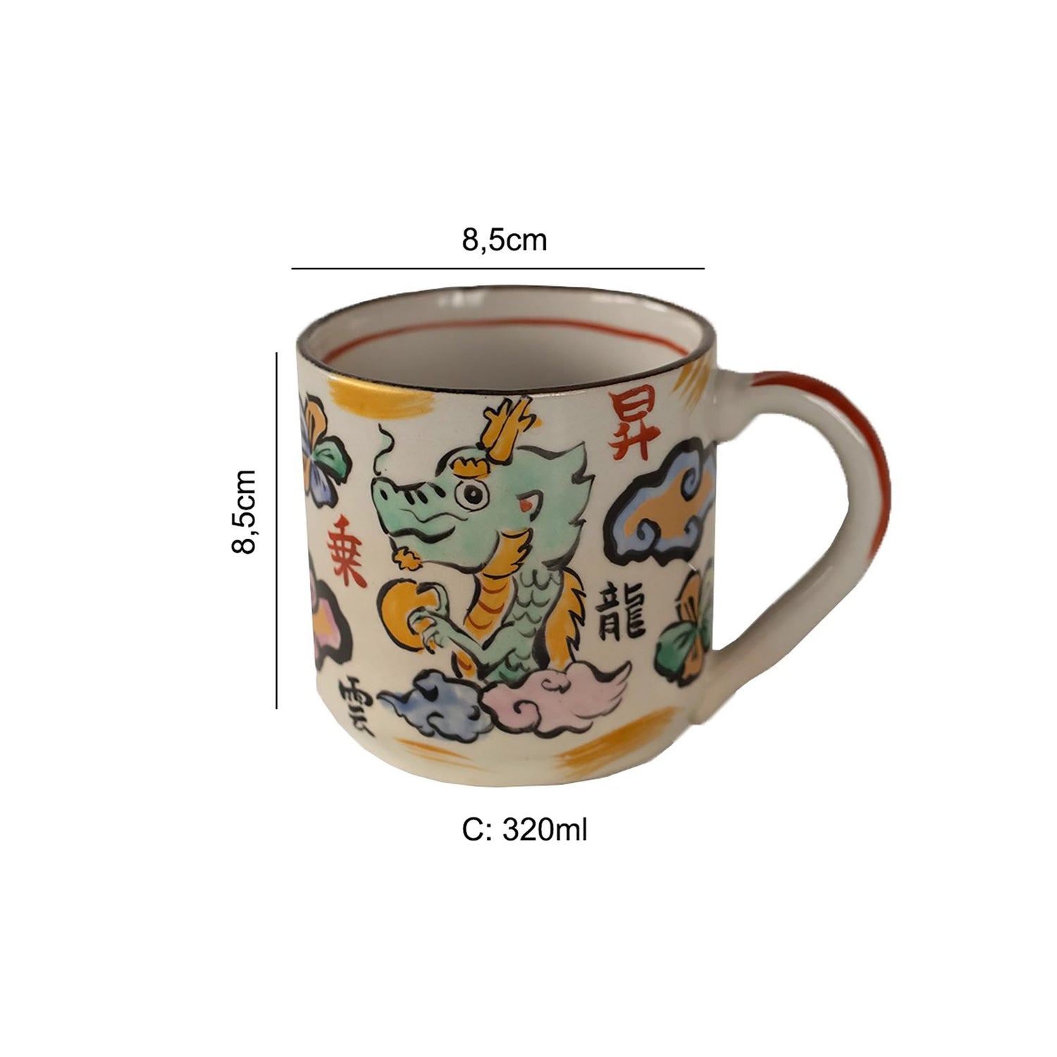 Mug Arita-Yaki avec motif Dragon Porte-Bonheur