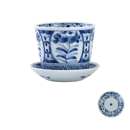 Tasse choko en céramique bleu et blanc