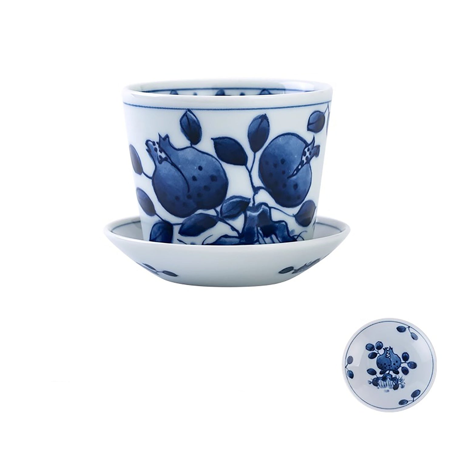 Tasse choko en céramique bleu et blanc