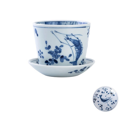 Tasse choko en céramique bleu et blanc
