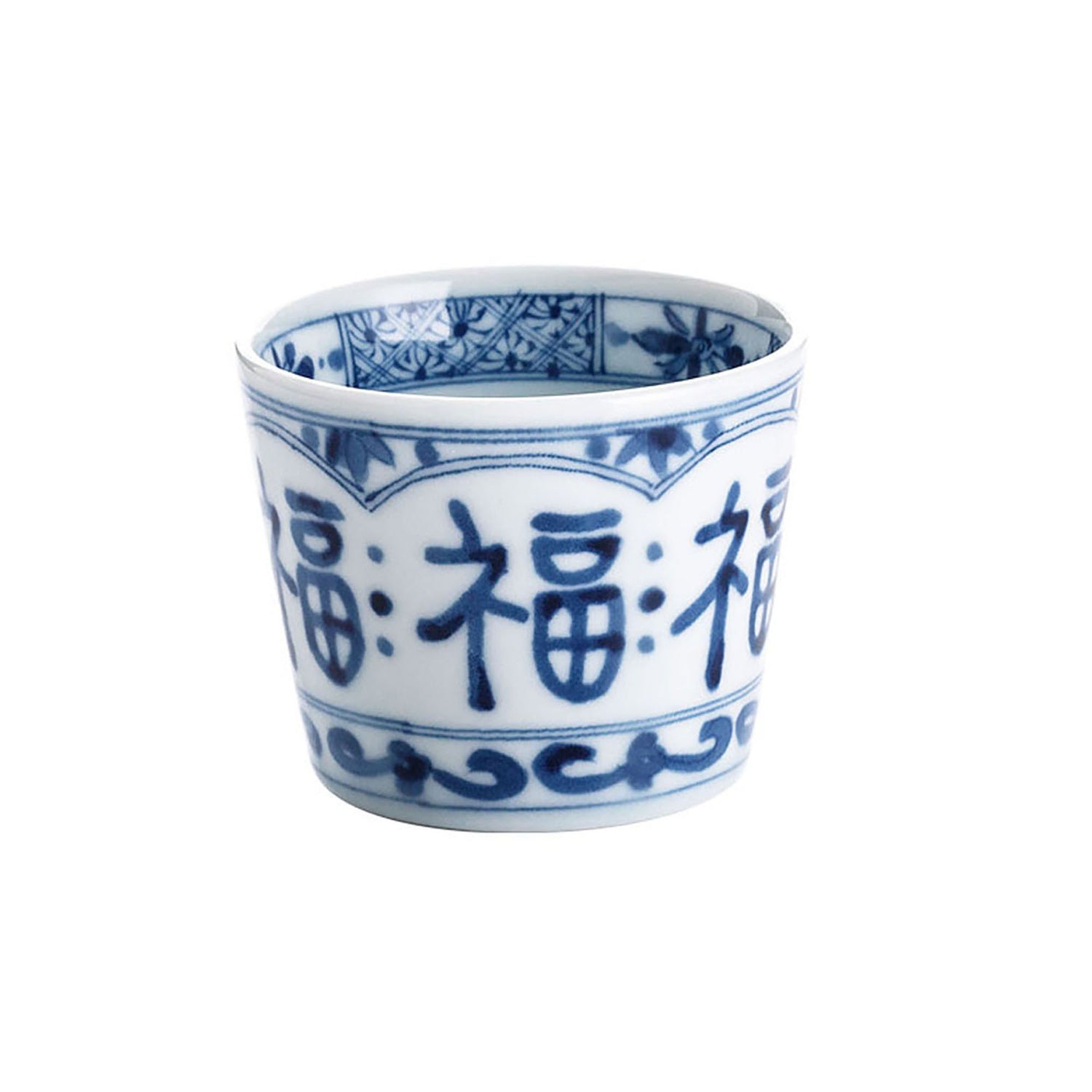 Tasse choko en céramique bleu et blanc