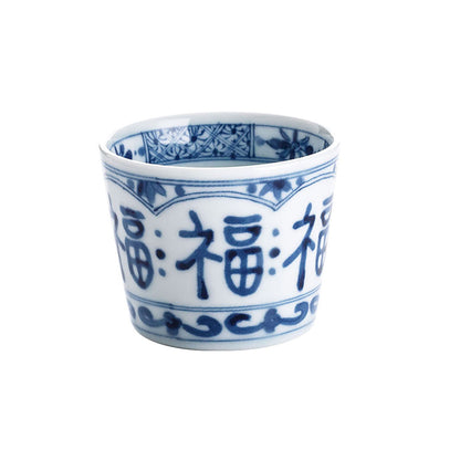 Tasse choko en céramique bleu et blanc
