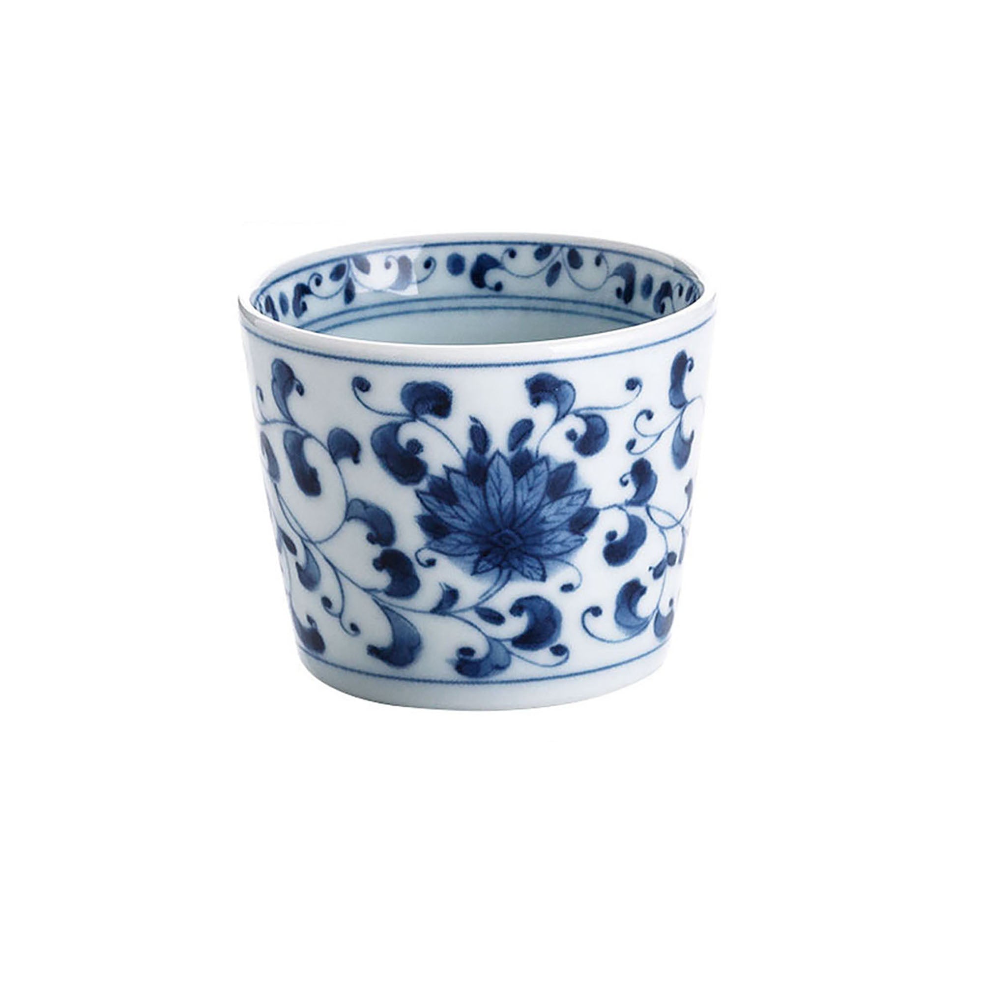 Tasse choko en céramique bleu et blanc