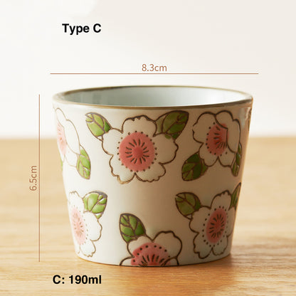 TASSE CAFE AVEC MOTIF FLORALE JAPONAIS