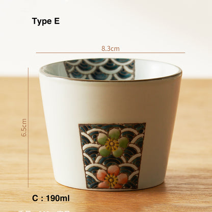 TASSE CAFE AVEC MOTIF FLORALE JAPONAIS