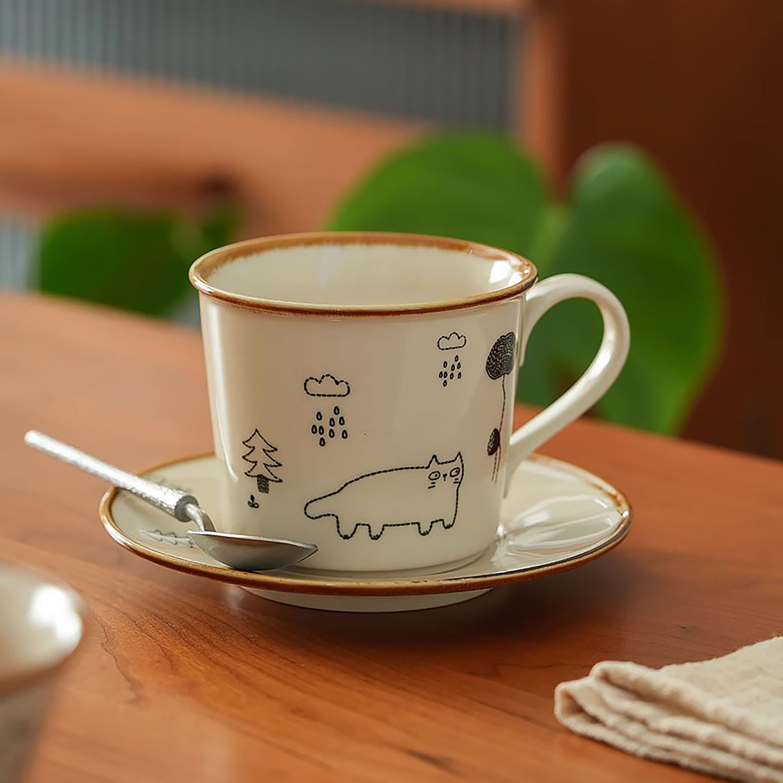 Tasse à Café  en céramique avec mignon chat en design