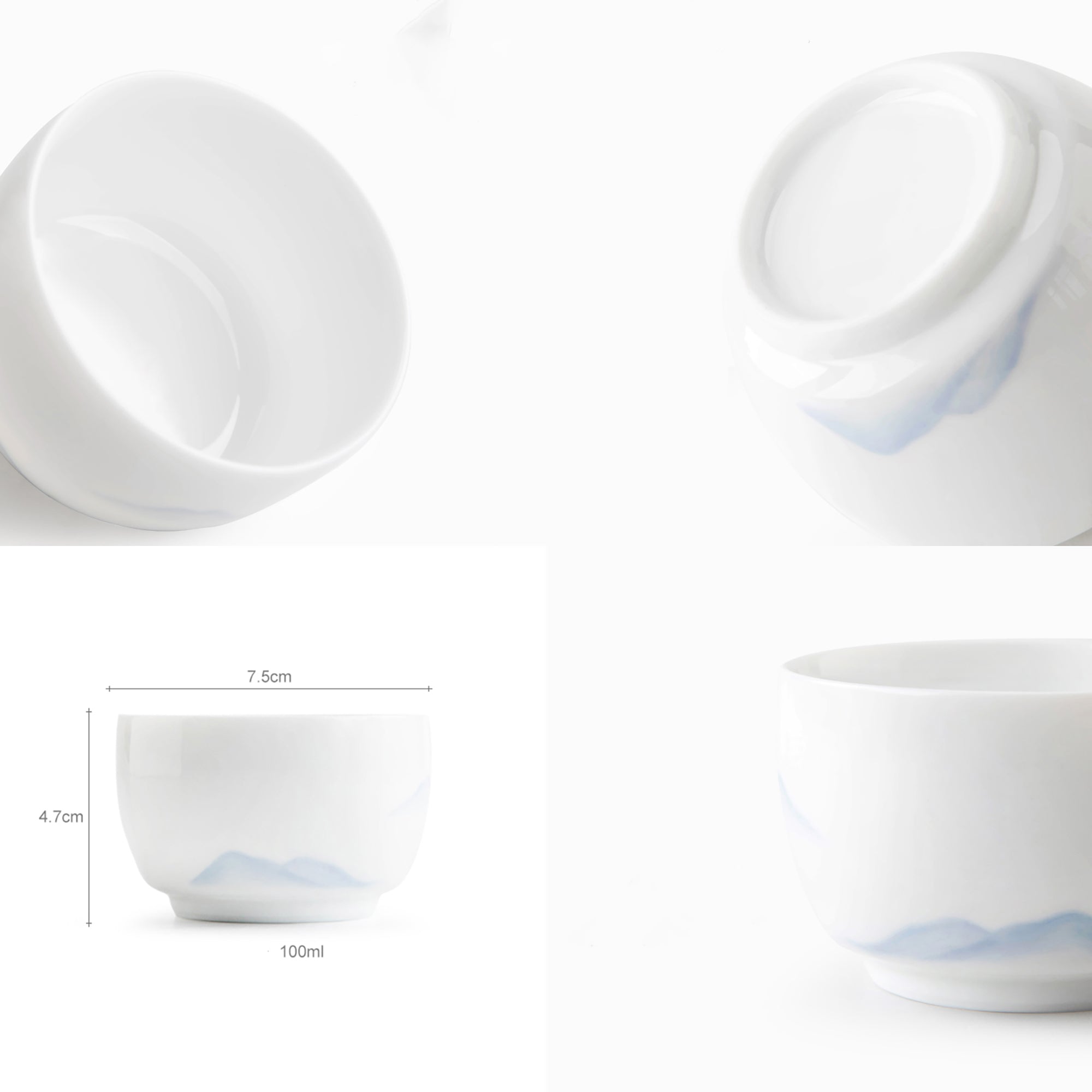 Tasse de maître en porcelaine avec motif de Montagne Lointaines