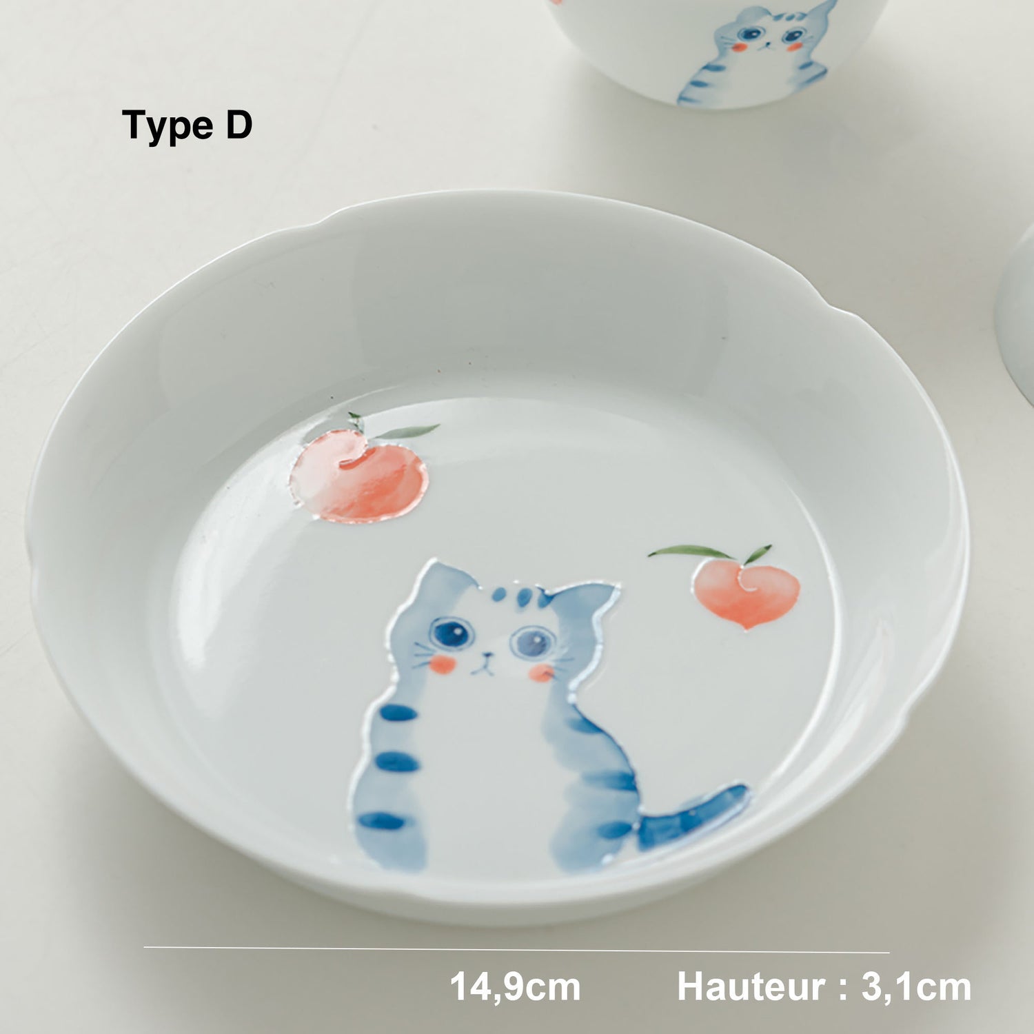 Théière en porcelaine blanche avec motif de chat mignon