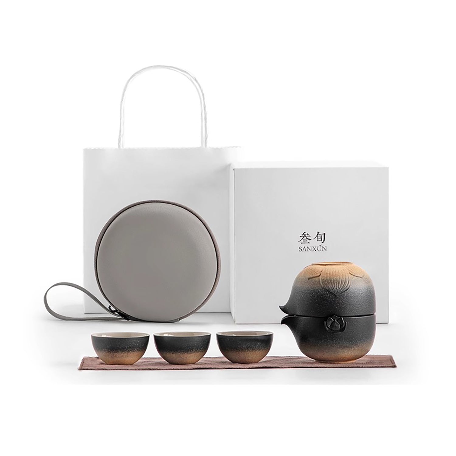 Service à thé de voyage Gongfu personnalisable en céramique