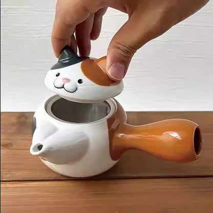 Service à thé en céramique en forme de chat