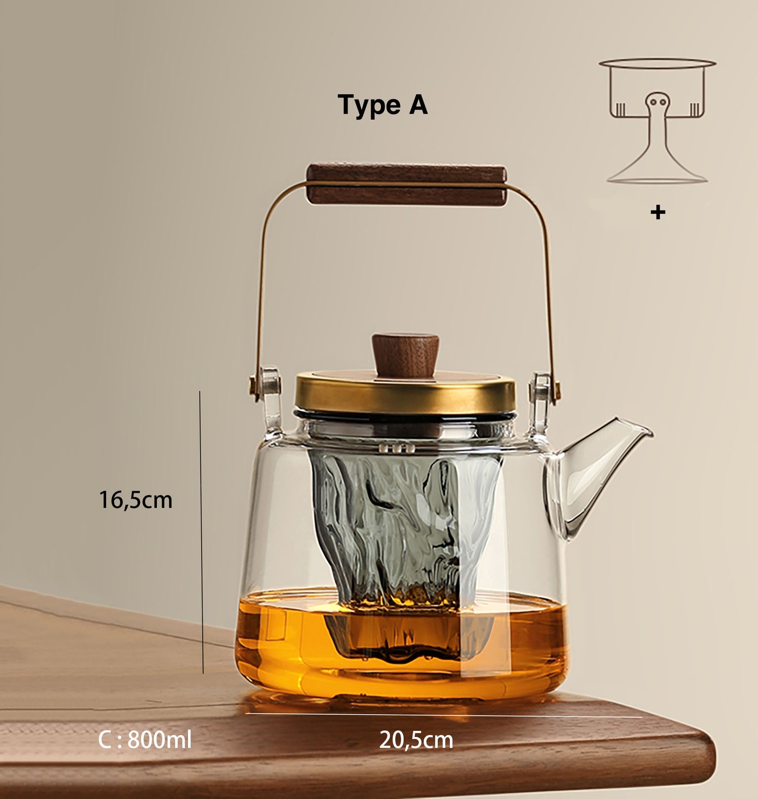 Théière en verre adaptée à plusieurs méthodes d&