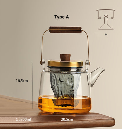 Théière en verre adaptée à plusieurs méthodes d&