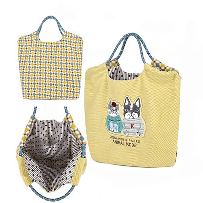 Sac de cours Kusuguru en tissu polaire avec broderie